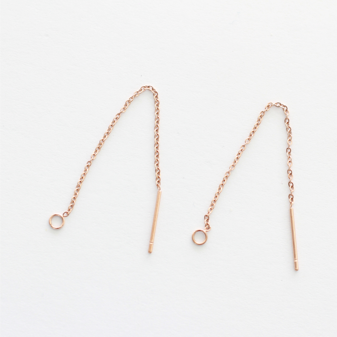 Thread Surgical Stainless Steel (304) Rose Gold Earrings 10 pieces