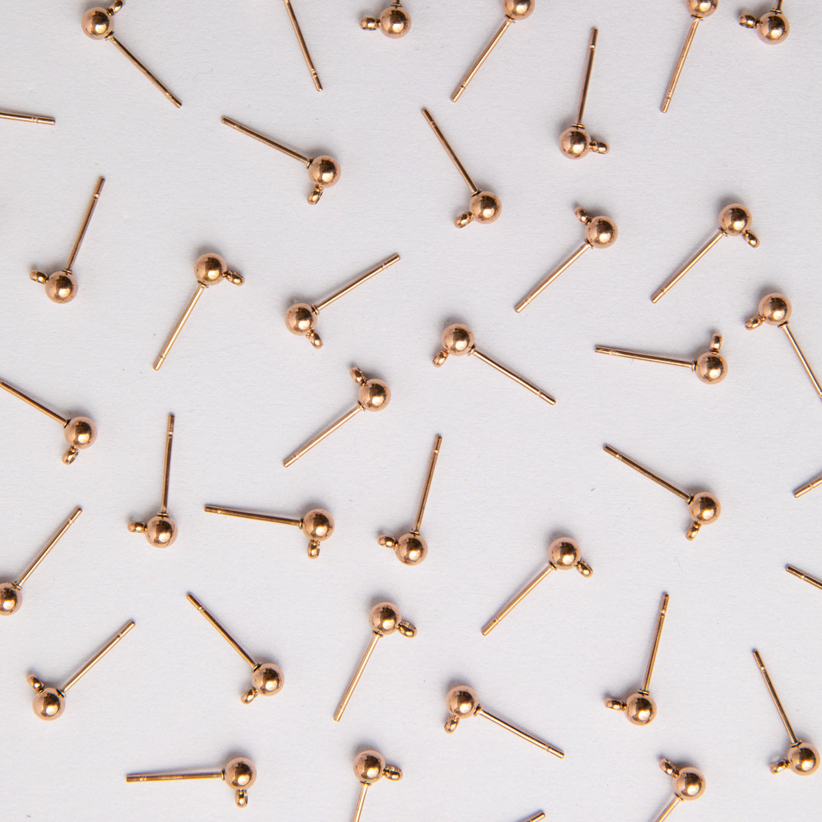 Rose Gold 4mm Ball Stud Earring Posts in Stainless Steel (304)
