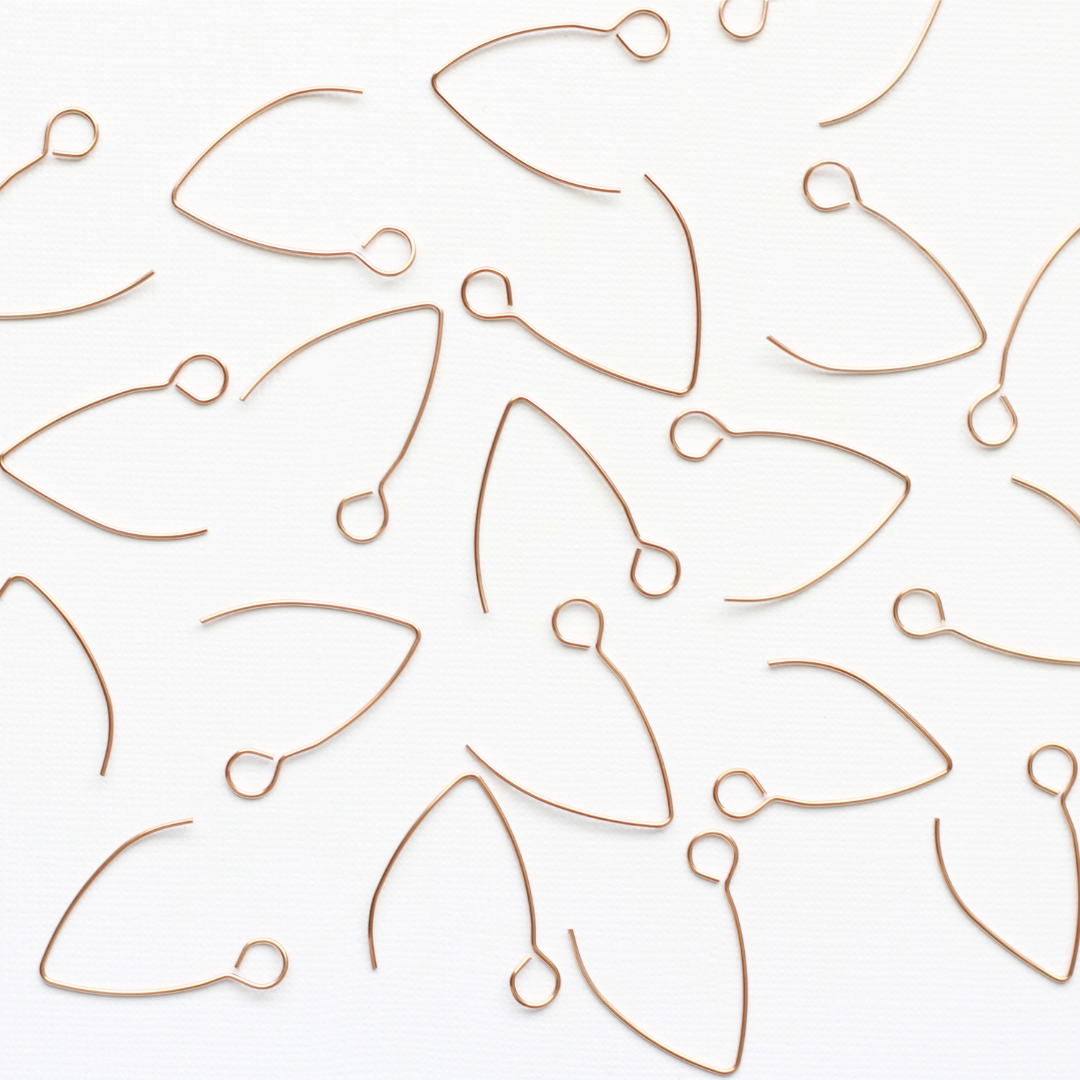 30mm Marquise Rose Gold Hook Earrings in Stainless Steel (304)