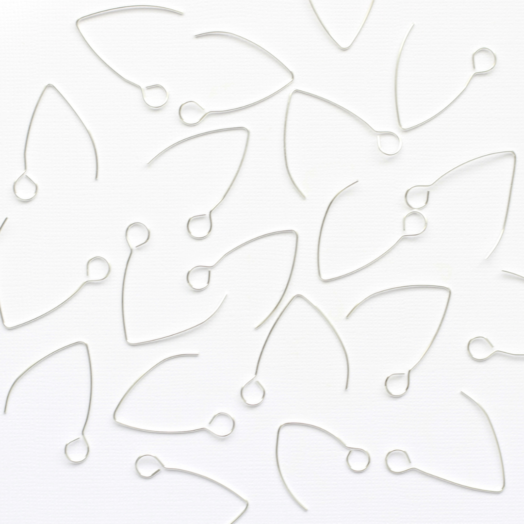 30mm Marquise Silver Hook Earrings in Stainless Steel (304)