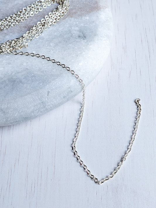 Cable Chain 2mm - Silver- Stainless Steel (304)- Sold by 1 metre lengths