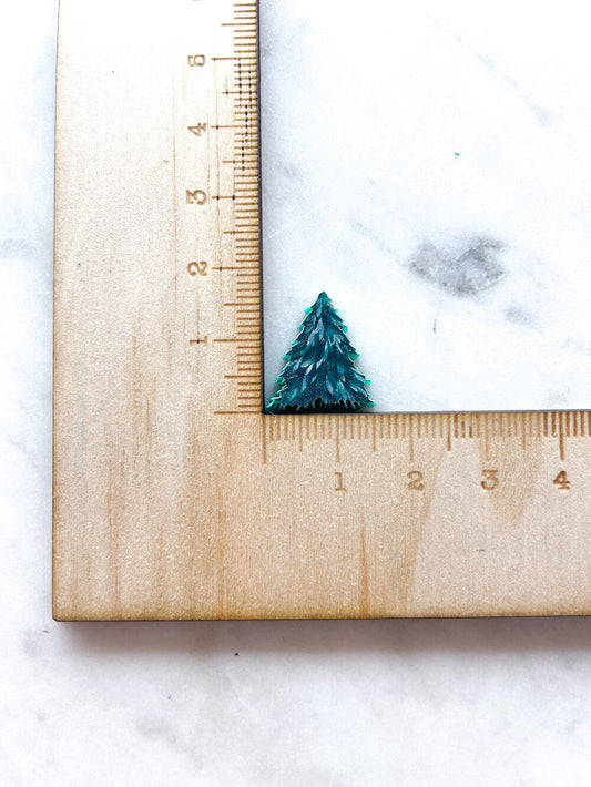Studs - Brushstroke Christmas Tree 6 on Deep Green - 1 pair(2pcs)