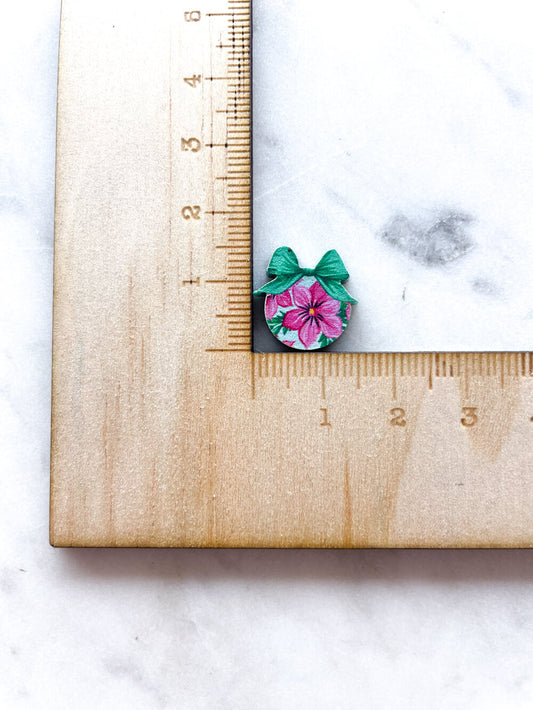 Studs - Hawaiian Bauble on Forest Green Acrylic - 1 pair(2pcs)
