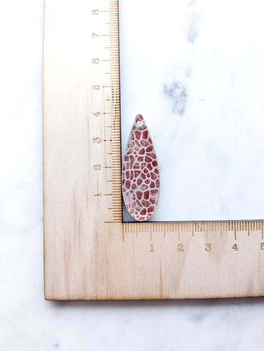 Clear Acrylic - 4cm Skinny Teardrop - 1 Hole - Safari - 17