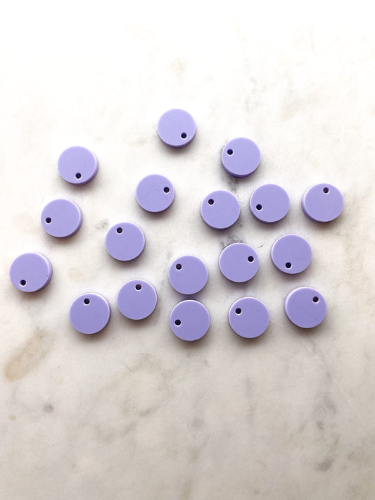 12.5mm or 15mm Lilac Circle Toppers/Studs - Various pack sizes