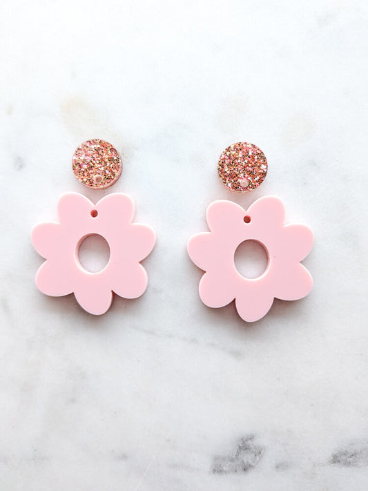 Flower Donut Dangle - Playful Pink - 1 pair