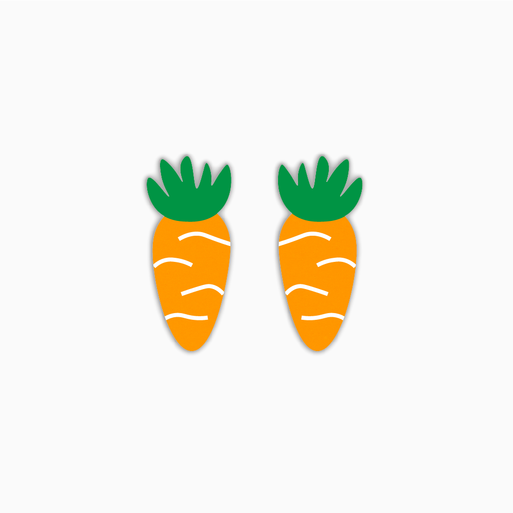 Engraved Carrot, Easter Acrylic Shape - earring findings for jewellery making