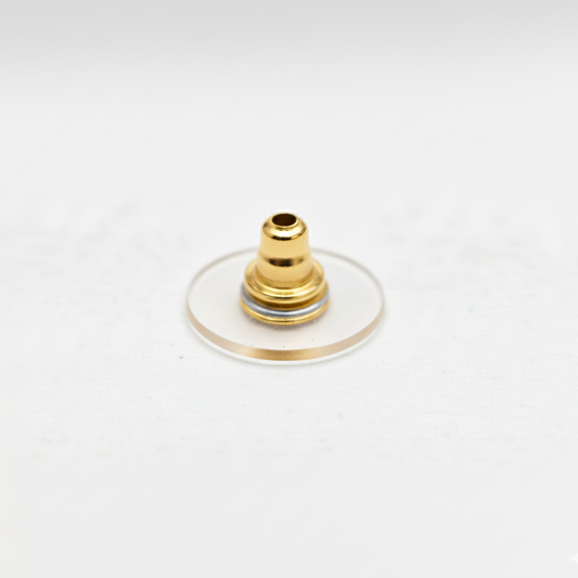 Gold Plastic Disc Earring Backs - Stainless Steel (304) - 100 pieces