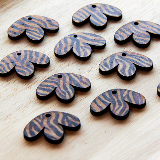 Wood - Half Flower Shape - 1 Hole - Transparent print - Safari -11