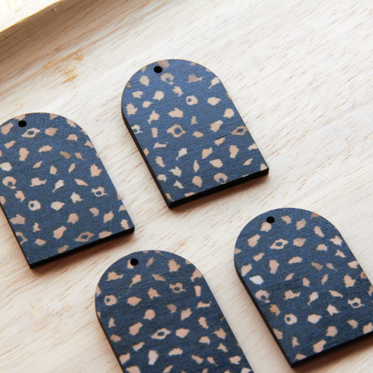 Wood - Arch Shape - 1 Hole - Transparent print - Leopard - 69
