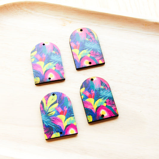 Wood - Arch Shape - 2 Holes - Transparent print - Summer - 23