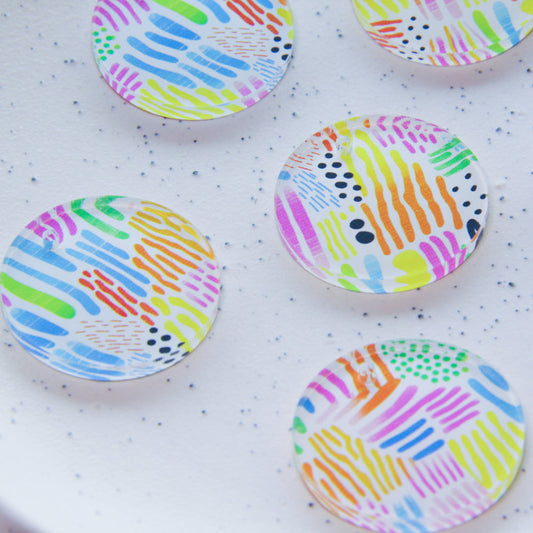 Clear Acrylic - 3cm - Circle - 1 Hole - Colourful Play - 09