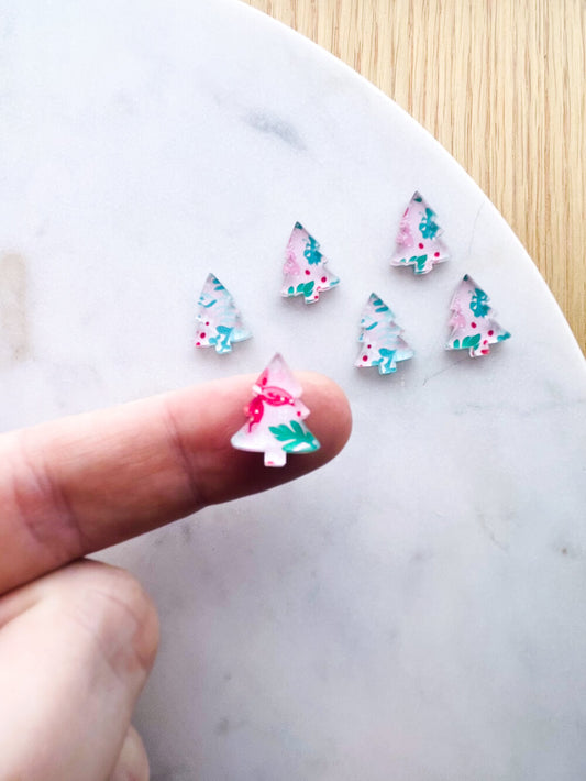 Clear Acrylic - 1.5cm Christmas Tree - Studs - Christmas - 148