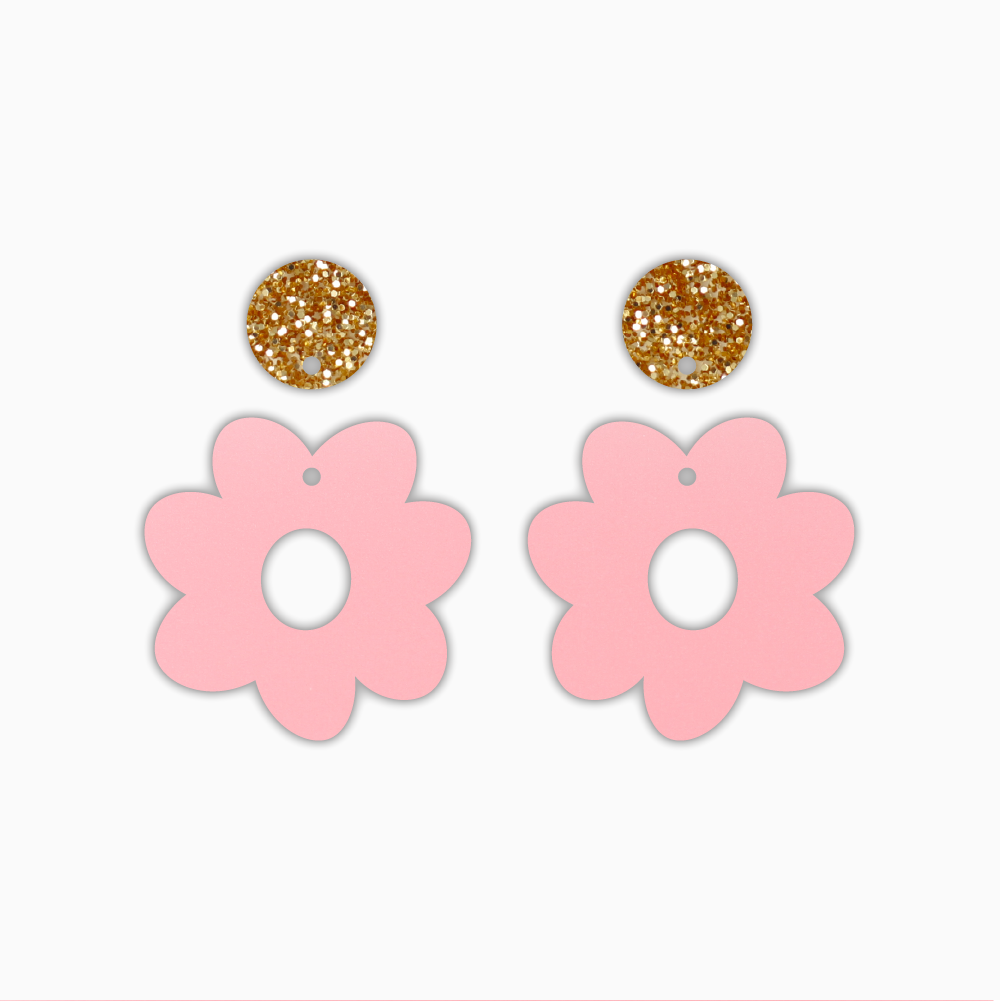 Organic Flower Donut Dangle, Acrylic Shape - earring findings for jewellery making