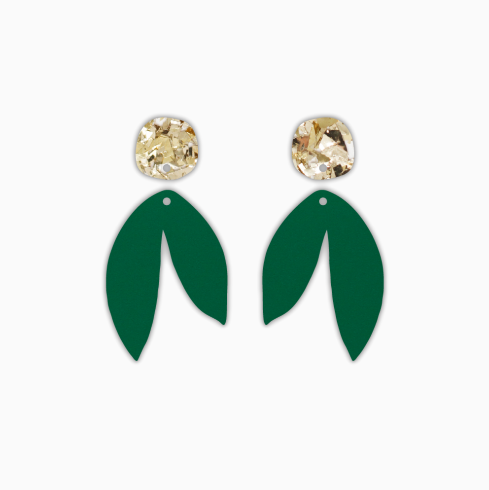 Organic Leaf Dangle, Acrylic Shape - earring findings for jewellery making