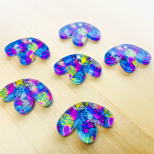 Clear Acrylic - Half Flower - Summer Nights - 25