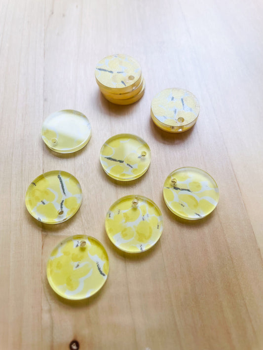 Clear Acrylic - 2cm Circle - 1 Hole - Australiana - 87