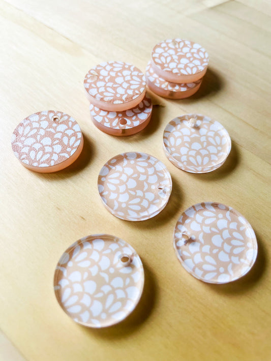 2cm Circle - Clear Acrylic - 1 Hole - Australiana - 01