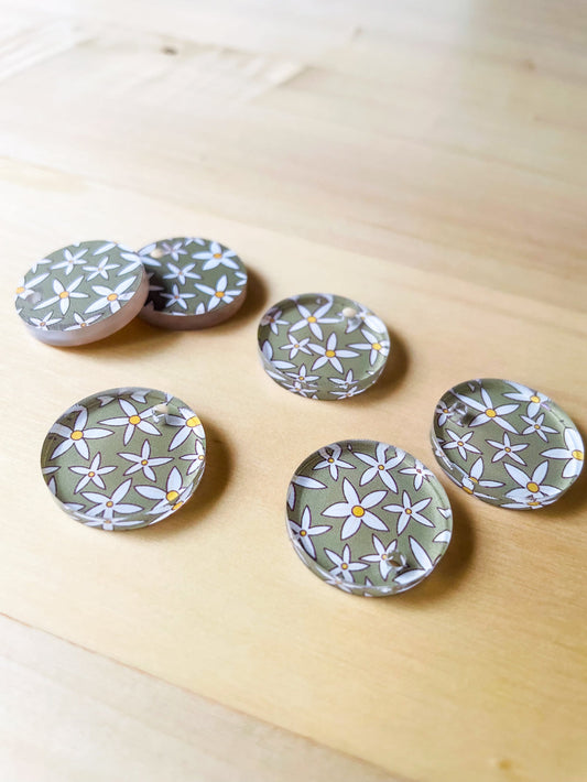 Clear Acrylic - 2cm Circle - 1 Hole - Australiana - 32