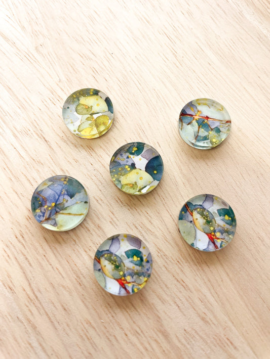 Clear Acrylic - 1.5cm Circle - Studs - Australian Native - 18