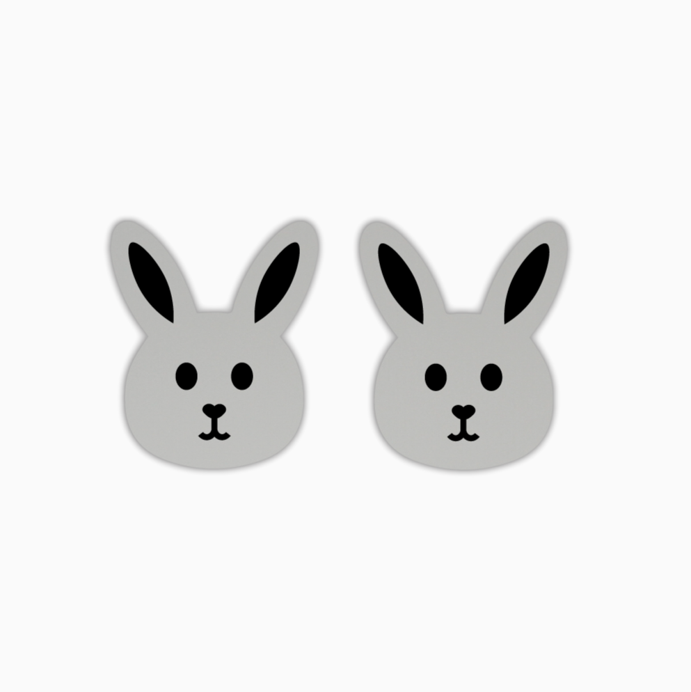 Rabbit Studs, Animal Acrylic Shape - earring findings for jewellery making