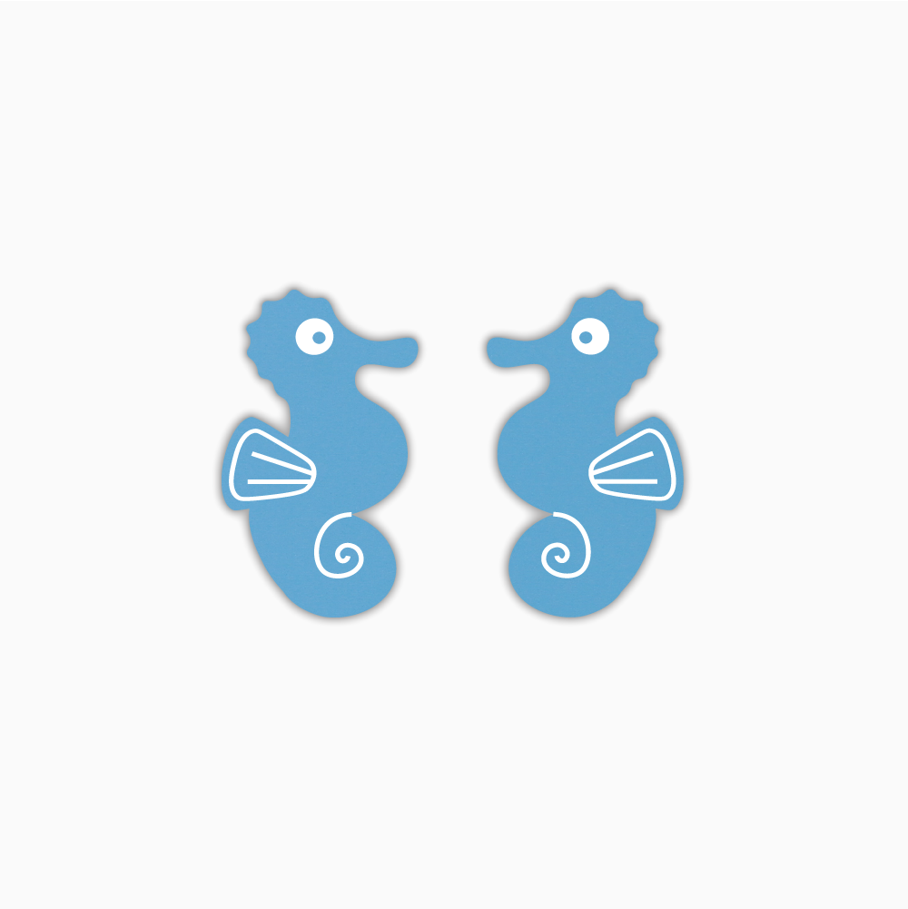 Seahorse Studs, Animal Acrylic Shape - earring findings for jewellery making