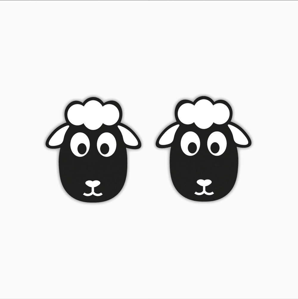 Sheep Studs, Animal Acrylic Shape - earring findings for jewellery making