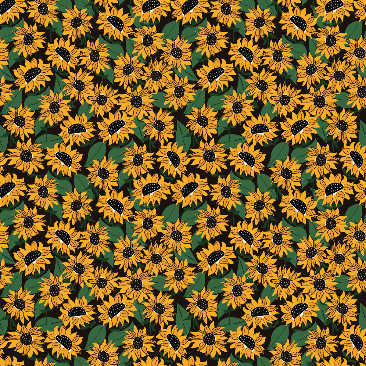 Wood - 20mm Circle- Studs - Transparent print - Sunflower - 01