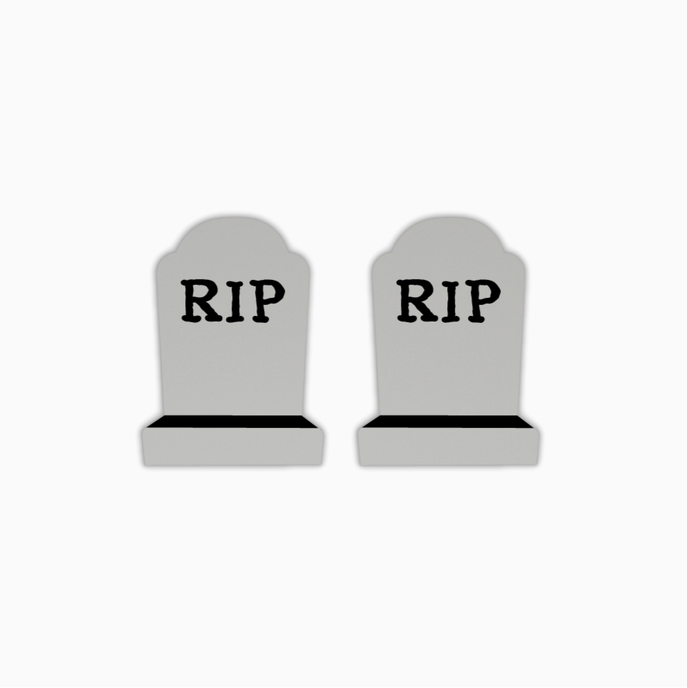 RIP Tombstone, Halloween Acrylic Shape - earring findings for jewellery making