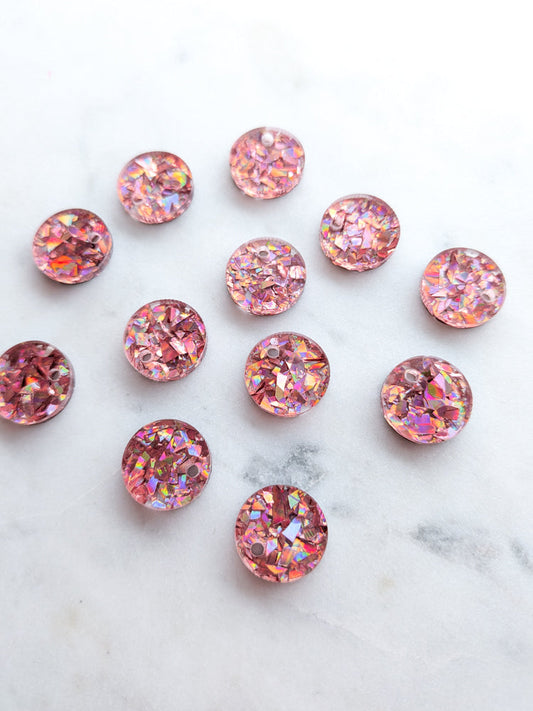 12.5mm or 15mm Princess Crystal Circle Toppers/Studs- Various Pack Sizes