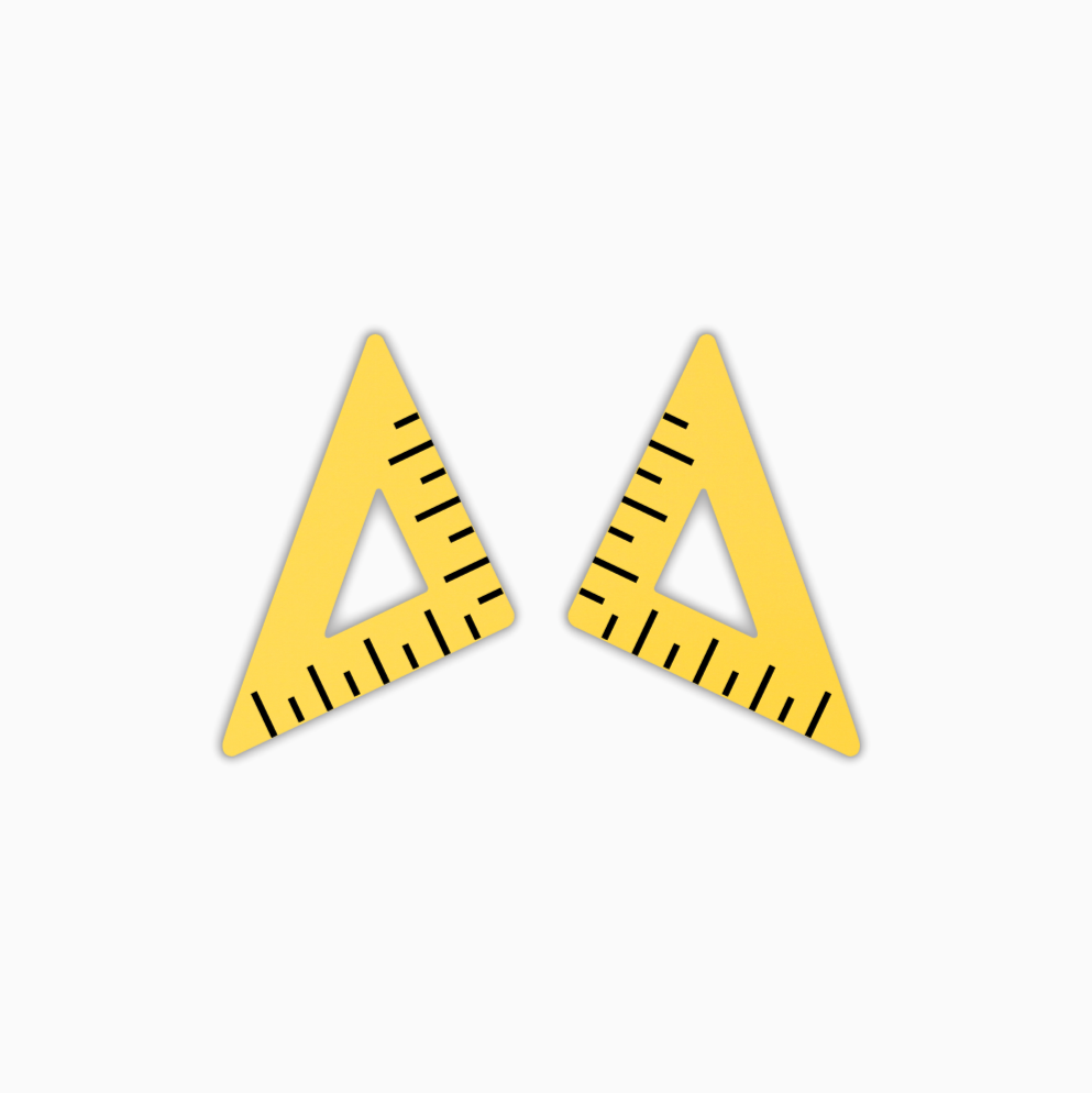 Triangle Ruler, Teacher Acrylic Shape - earring findings for jewellery making