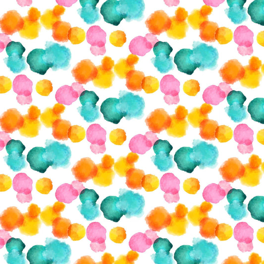 1.5cm Circle - Studs- Clear Acrylic - Watercolour - 68