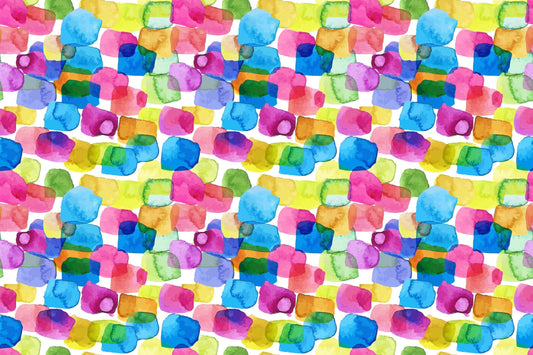 1.5cm Circle - Studs- Clear Acrylic - Watercolour - 73