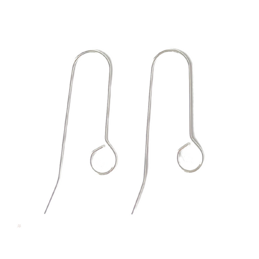 40mm Silver All In One Hook Earrings - Stainless Steel (304) - 20 pieces