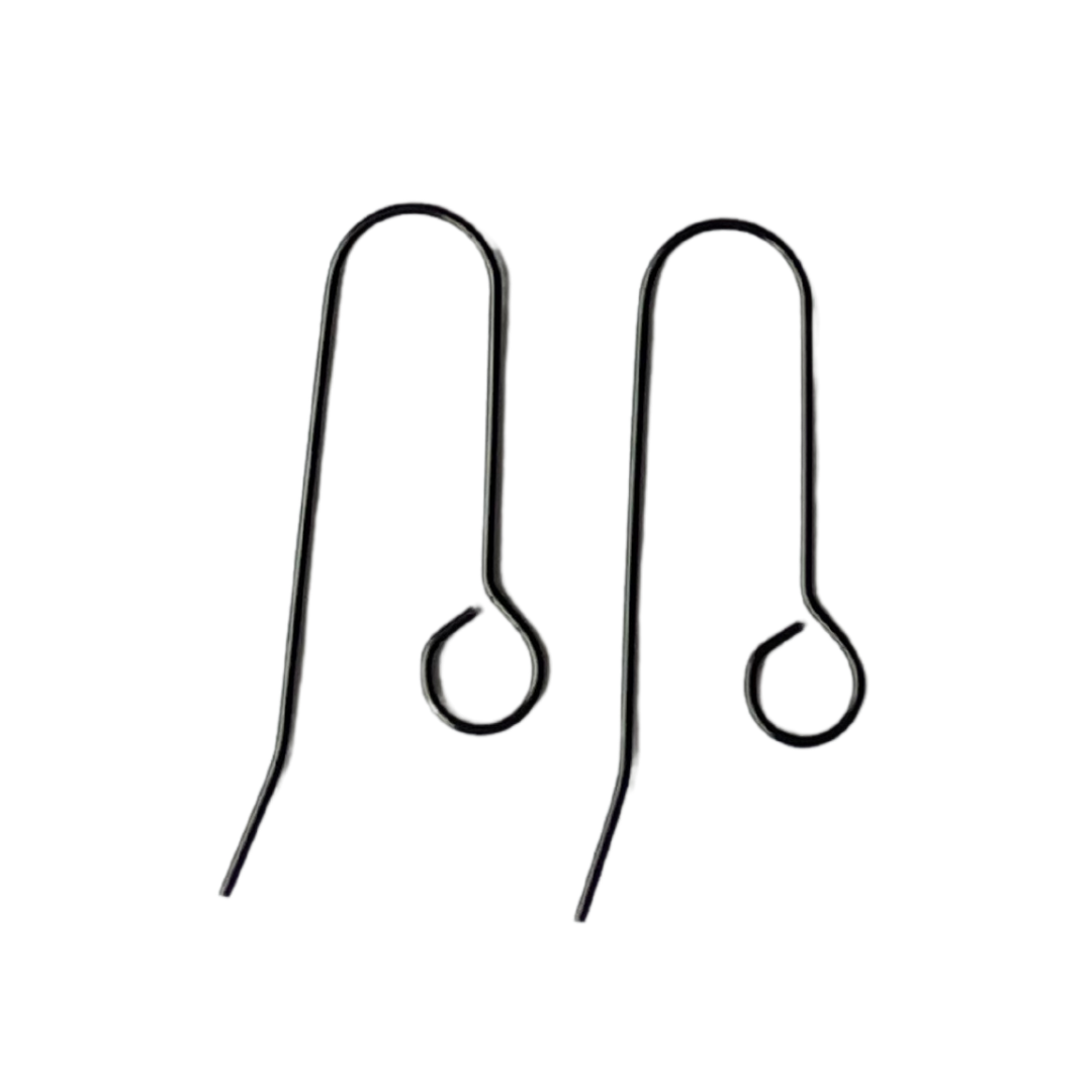 40mm Black All In One Hook Earrings - Stainless Steel (304) - 20 pieces
