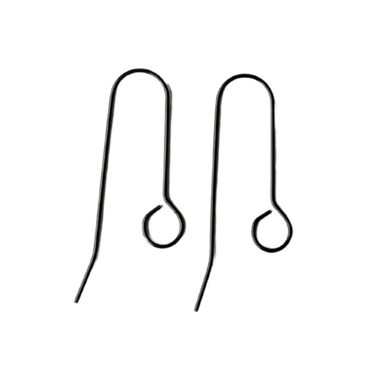 40mm Black All In One Hook Earrings - Stainless Steel (304) - 20 pieces