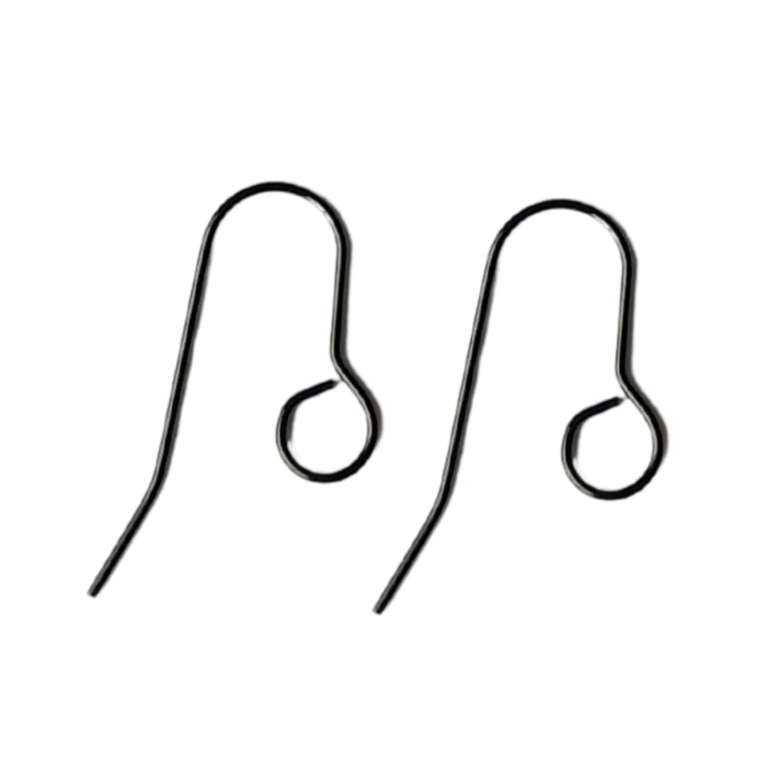 30mm Black All In One Hook Earrings - Stainless Steel (304) - 20 pieces