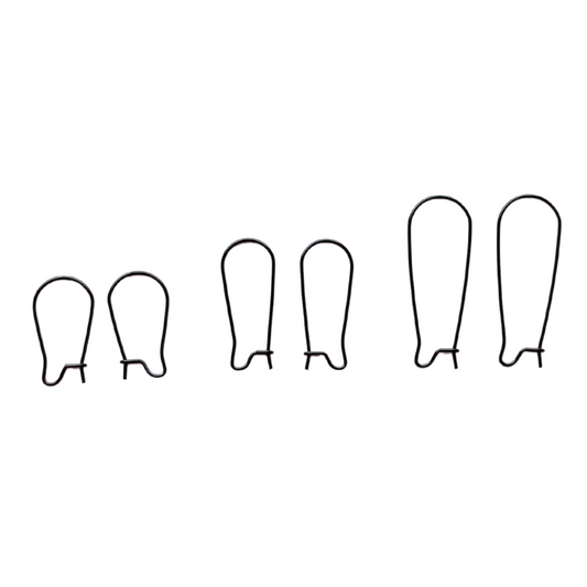 20mm Kidney Hook Black Stainless Steel (304) Earrings - 20 pieces