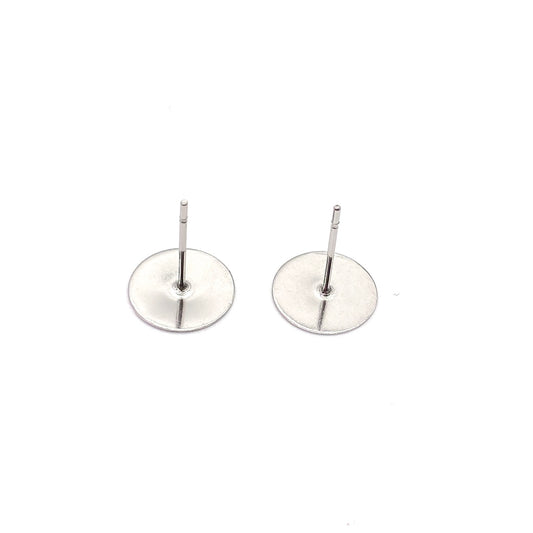 10mm Earring Posts - Stainless Steel (304) - 100 pieces