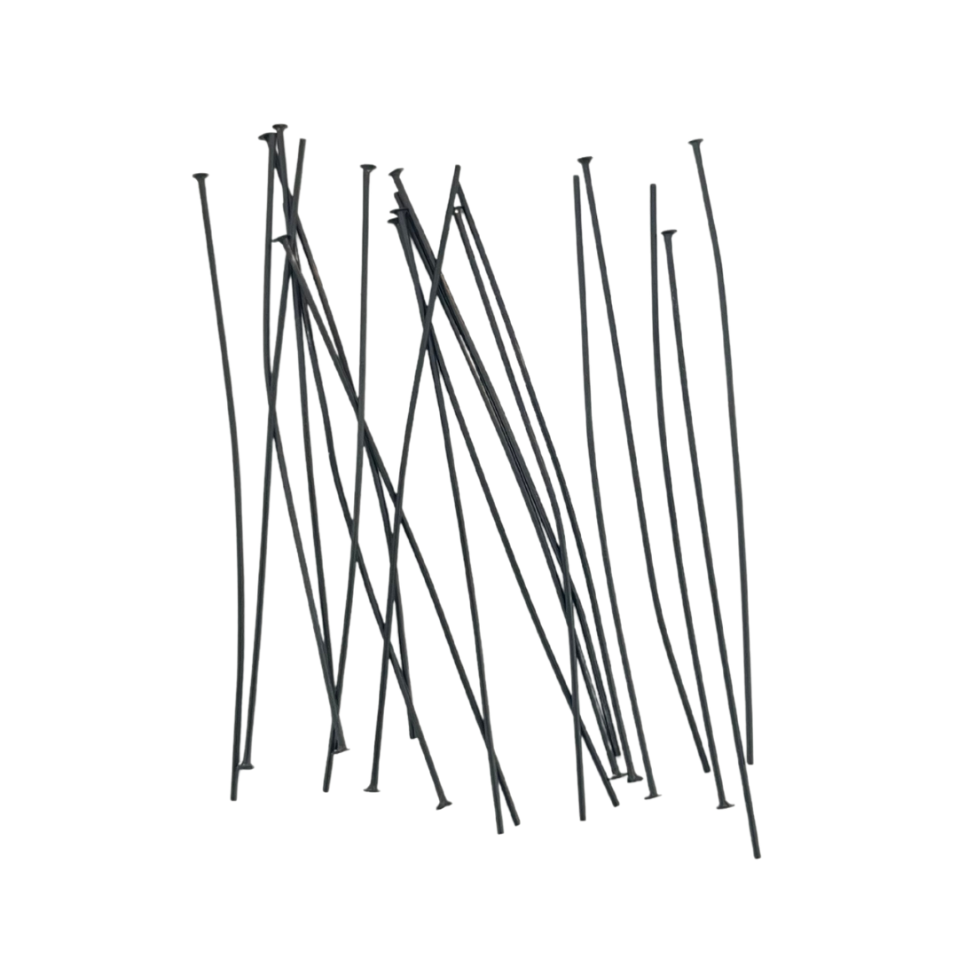 60mm Black Stainless Steel Head Pins - earring findings for jewellery making