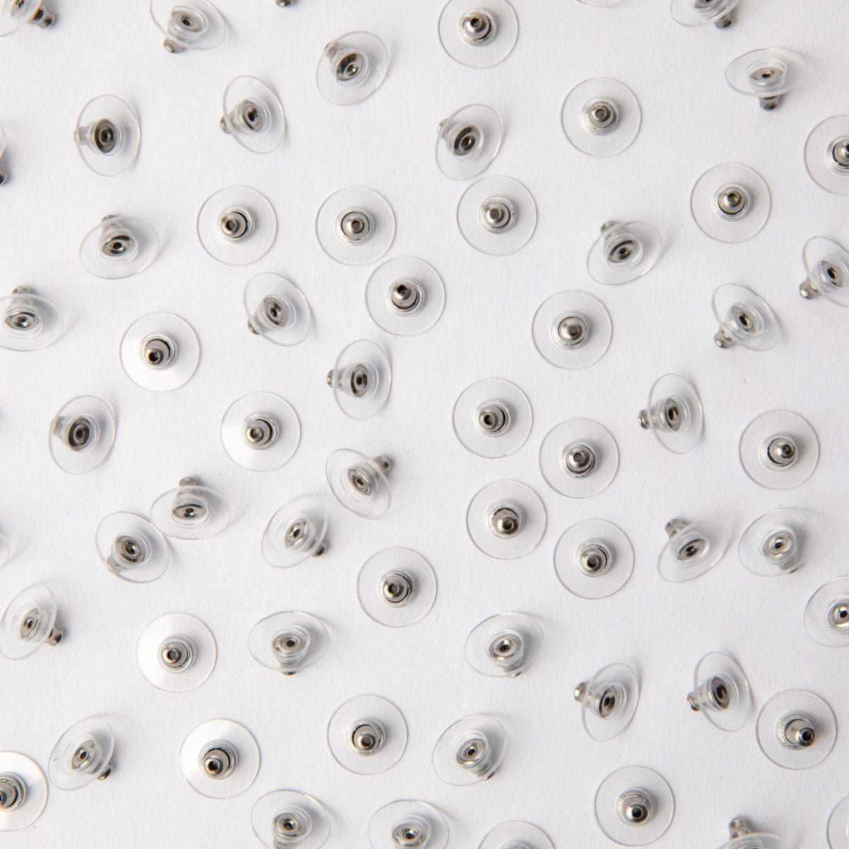 Steel Plastic Disc Earring Backs in Stainless Steel (304)