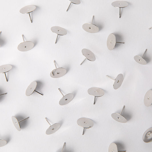 12mm Earring Posts in Surgical Steel (316L)