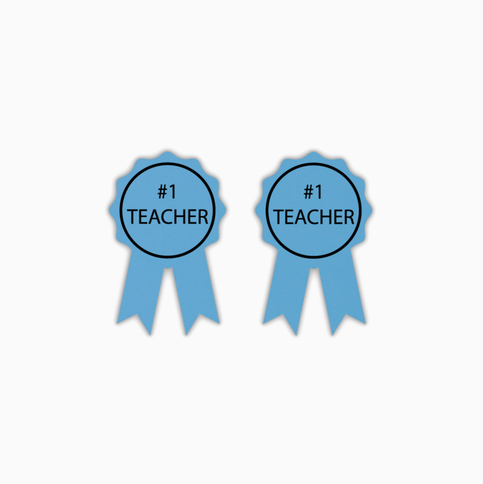 #1 Ribbon, Teacher Acrylic Shape - earring findings for jewellery making