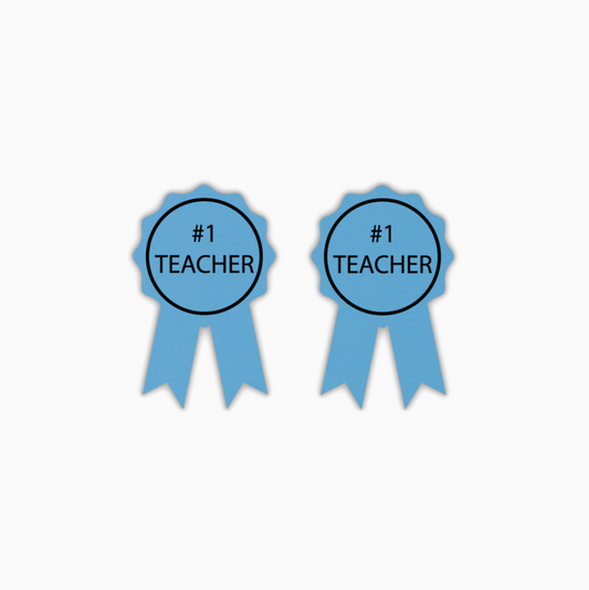 #1 Ribbon, Teacher Acrylic Shape - earring findings for jewellery making