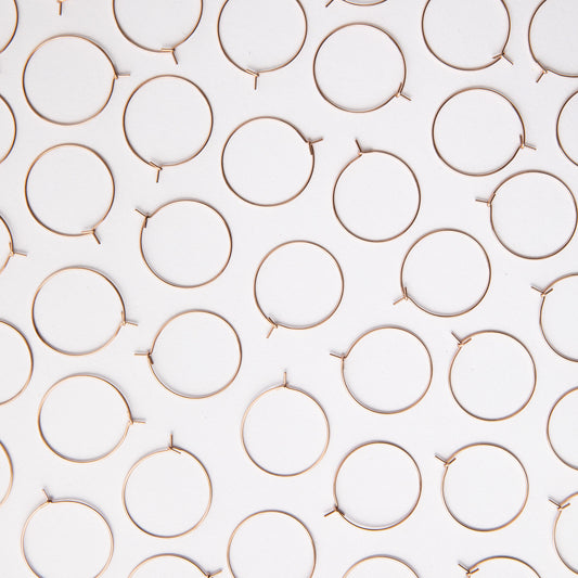 20mm Rose Gold Hoop Earrings in Stainless Steel (304)