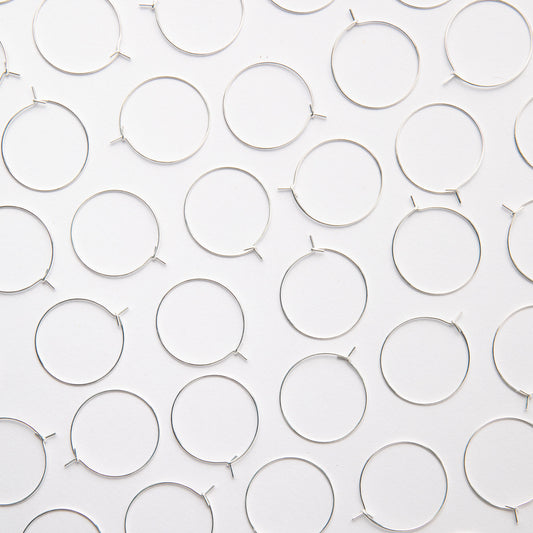 20mm Silver Hoop Earrings in Stainless Steel (304)