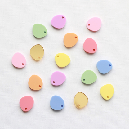 Acrylic Shape, Organic Circle Stud Top Mixed Pack, Sweet Pastels - earring findings for jewellery making