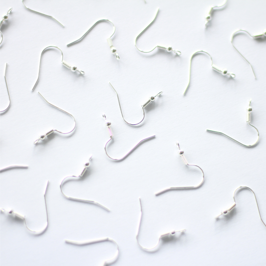 Silver Shepherd Hook Earrings - Stainless Steel (304) - 100 pieces