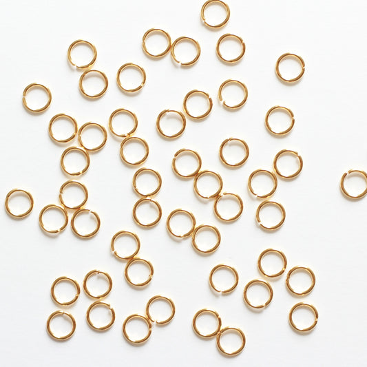 8mm Gold Surgical Steel Jump Ring (316L) - earring findings for jewellery making