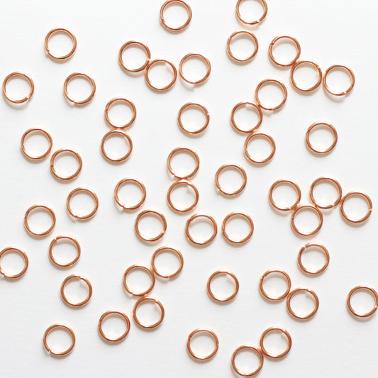 8mm Rose Gold Surgical Steel Jump Ring (316L) - earring findings for jewellery making